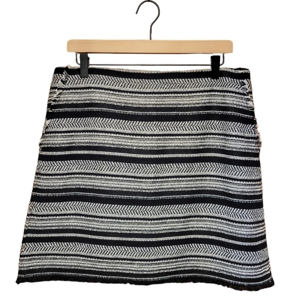 NWOT | LOFT | Tweed Striped Fringe Skirt | Size 12